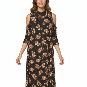 [Trixxi]  Floral Cold Shoulder Dress  Size Large